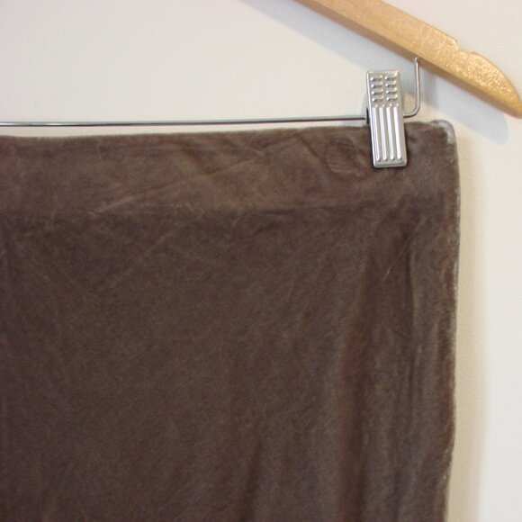 Banana Republic Taupe Velvet Midi Slip Skirt Gray Brown Flared Party Size Small - Picture 11 of 13